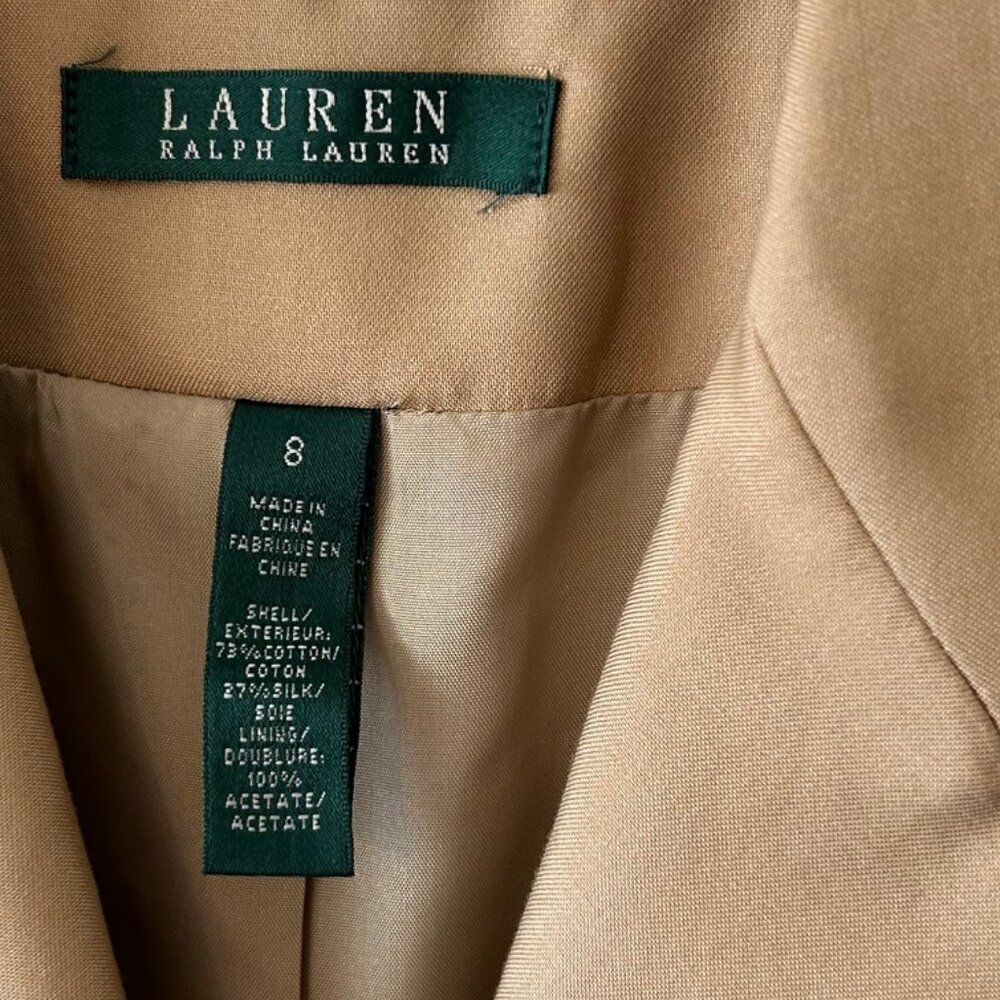 Vintage Ralph Lauren Tan Lined Blazer - Picture 2 of 9